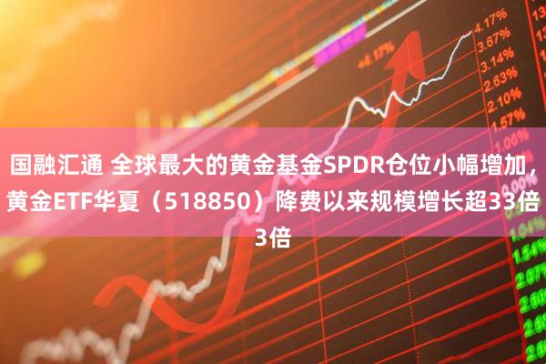 国融汇通 全球最大的黄金基金SPDR仓位小幅增加，黄金ETF华夏（518850）降费以来规模增长超33倍